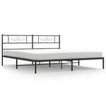 vidaXL Cadre de lit métal sans matelas avec tête de lit noir 183x213cm