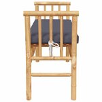 vidaXL Banc de jardin avec coussin Marron 110 x 38 x 65cm Bambou