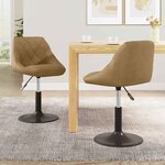 vidaXL Chaises de salle à manger pivotantes 2 Pièces Marron