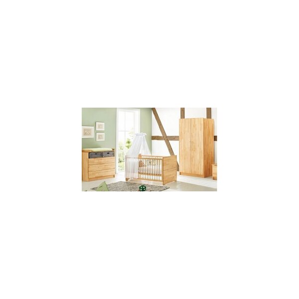 Chambre de bébé Natura 3 pièces  lit de bébé évolutif commode à langer  armoire à 2 portes