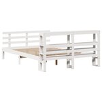 vidaXL Cadre de lit et tête de lit sans matelas blanc 135x190 cm