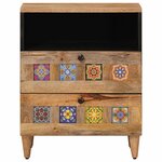 vidaXL Cabinet de chevet Naturel 50 x 33 x 62 cm Bois de mangue massif
