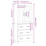 vidaXL Buffet haut Sonoma gris 69 5x34x180 cm Bois d'ingénierie