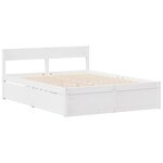 vidaXL Cadre de lit sans matelas blanc 135x190 cm bois de pin massif