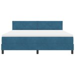 Lit Box Spring vidaXL avec Matelas & LED Bleu Sombre 180x200 cm Velours