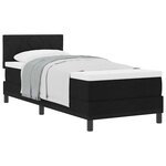 vidaXL Lit à ressorts avec matelas Noir 80 x 200 cm tissu
