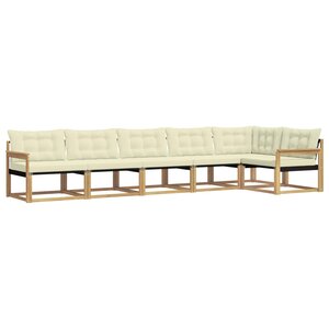vidaXL Ensemble de canapés d'extérieur 6 Pièces Blanc et crème