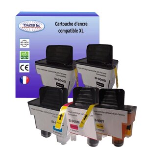 T3AZUR- Lot de 5 Cartouches compatibles avec Brother LC900 pour Brother DCP-110C DCP-115C DCP-116C DCP-117C