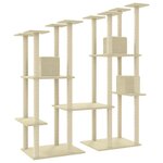 vidaXL Arbre à chat avec griffoirs en sisal Crème 174 cm