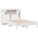 vidaXL Lit bibliothèque sans matelas blanc 135x190 cm bois pin massif
