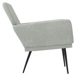 vidaXL Fauteuil Gris clair 62x79x79 cm Velours