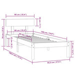 vidaXL Cadre de lit Marron miel Bois de pin massif 90x190 cm Simple