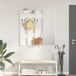 vidaXL Porte-manteau mural Blanc 100 x 10 x 100 cm Bois d'ingénierie