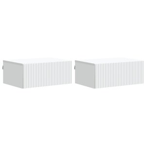 vidaXL Cabinet de chevet mural 2 Pièces Blanc 49 x 34 5 x 20 cm