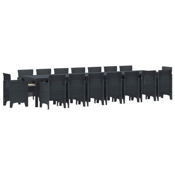 vidaXL Ensemble de salle à manger de jardin avec coussins 17 pc PP