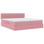 vidaXL Lit de rangement LED avec matelas Rose 180 x 200 cm Velours