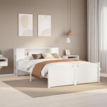 vidaXL Lit bibliothèque sans matelas blanc 120x190 cm bois pin massif