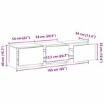 vidaXL Meuble TV Chêne artisanal 162 5 x 34 x 40 cm Bois d'ingénierie