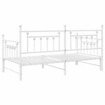 vidaXL Cadre de lit de jour avec tête de lit Blanc 100 x 190 cm Acier