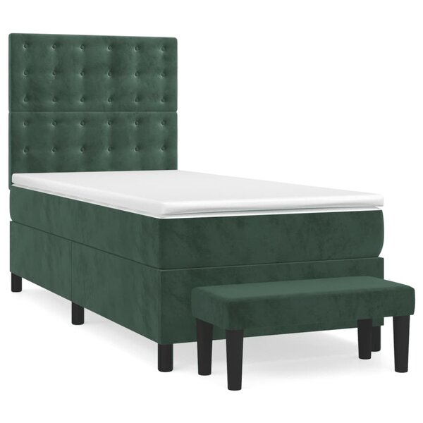vidaXL Sommier à lattes de lit et matelas Vert foncé 80x200 cm Velours