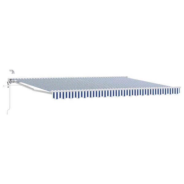 vidaXL Auvent rétractable électrique Bleu et Blanc 5 x 3 m