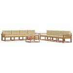 vidaXL Ensemble de canapés d'extérieur 9 Pièces Naturel et Beige