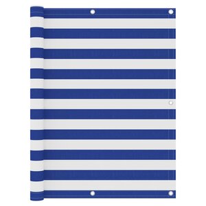 vidaXL Écran de balcon Blanc et bleu 120x600 cm Tissu Oxford