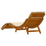 Chaises longues vidaXL avec coussins 2 Pièces Beige en bois d'acacia solide