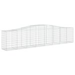 vidaXL Paniers à gabions arqués 3 Pièces 400x50x80/100 cm Fer galvanisé