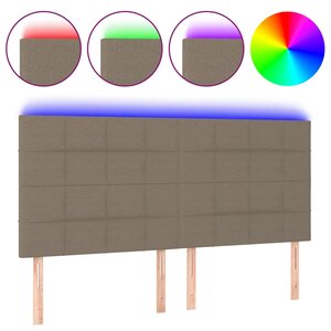 vidaXL Tête de lit à LED Taupe 180x5x118/128 cm Tissu