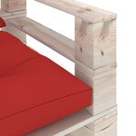 vidaXL Canapé palette de jardin avec coussins rouge Bois de pin