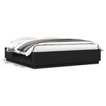 vidaXL Cadre de lit avec LED sans matelas noir 200x200 cm