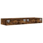 vidaXL Meubles TV avec lumières LED 2 Pièces chêne fumé 60x35x15 5 cm
