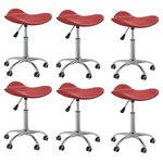 vidaXL Chaises pivotantes à manger lot de 6 bordeaux similicuir