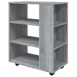 vidaXL Armoire roulante Sonoma gris 60x35x75 cm Bois d'ingénierie