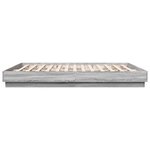 vidaXL Cadre de lit avec lumières LED sonoma gris 200x200 cm