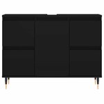 vidaXL Armoire de salle de bain noir 80x33x60 cm bois d'ingénierie