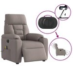 vidaXL Fauteuil de massage inclinable électrique Taupe Tissu
