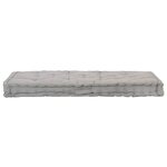 vidaXL Coussins de plancher de palette lot de 2 Coton Gris