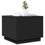 vidaXL Table basse avec lumières LED noir 50x50x40 cm
