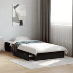 vidaXL Cadre de lit avec tiroirs sans matelas noir 90x200 cm