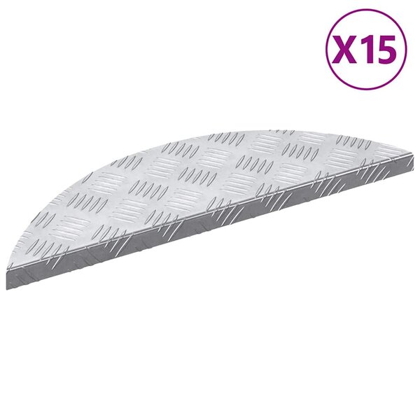 vidaXL Marches d'Escalier en Aluminium 15 Pièces Antidérapantes 60x18 cm