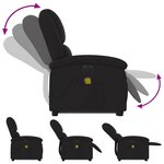 vidaXL Fauteuil inclinable de massage électrique Noir Tissu