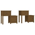 vidaXL Tables de chevet 2 Pièces Marron miel 79 5x38x65 5 cm Pin solide