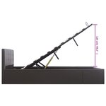 vidaXL Cadre de lit à rangement hydraulique Gris Similicuir 160x200 cm