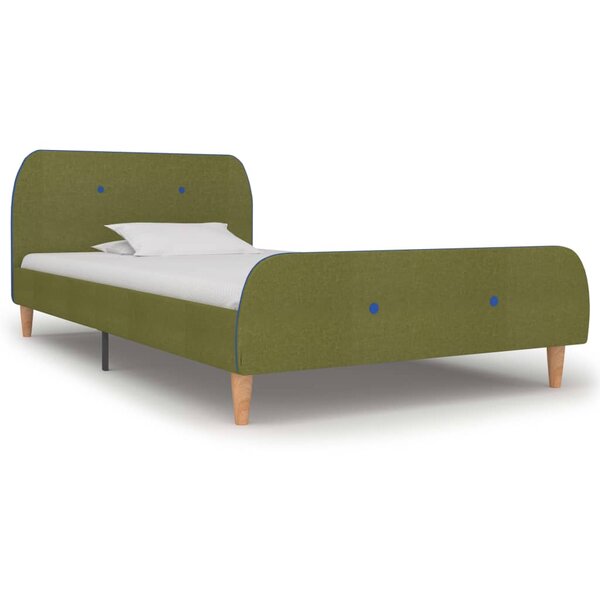 vidaXL Cadre de lit Vert Tissu 90 x 200 cm