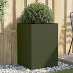 vidaXL Jardinière vert olive 52x48x75 cm acier laminé à froid