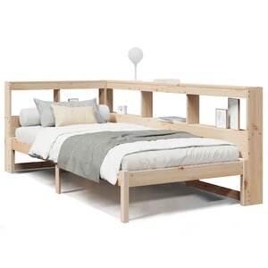 vidaXL Lit bibliothèque sans matelas 90x190 cm bois de pin massif