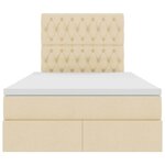 vidaXL Lit avec rangement et matelas Crème 120 x 200 cm Polyester