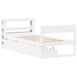 vidaXL Cadre de lit sans matelas blanc 90x200 cm bois de pin massif